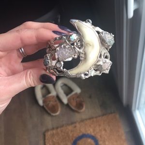 One of a kind sterling silver moon bracelet